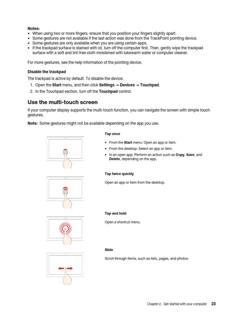 Use The Multi Touuch Screen | PDF