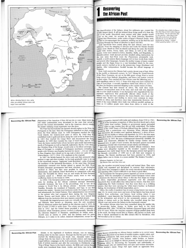 Recovering The African Past Pdf