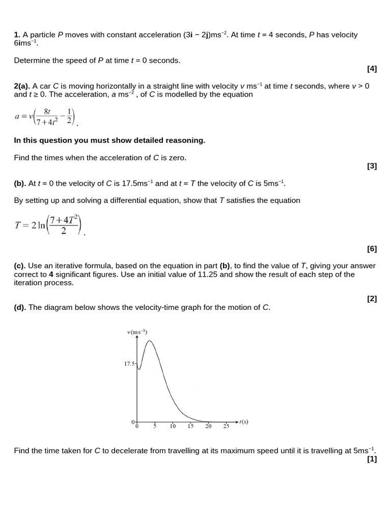 Physics Motion Problems with Acceleration | PDF | Force | Acceleration