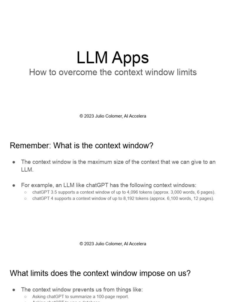 Overcoming LLM Context Window Limits | PDF