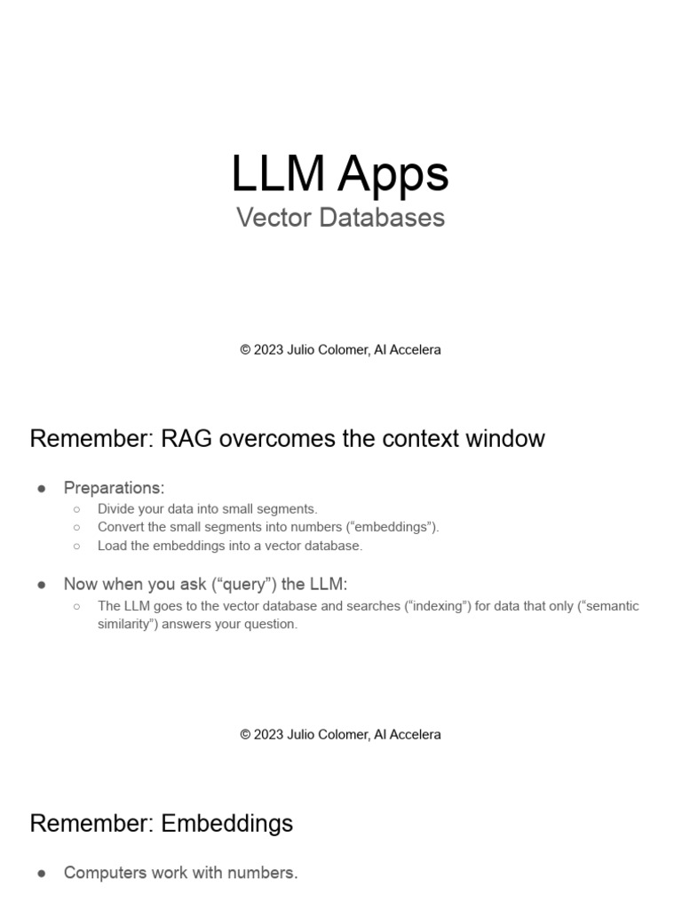 Understanding Vector Databases for LLMs | PDF