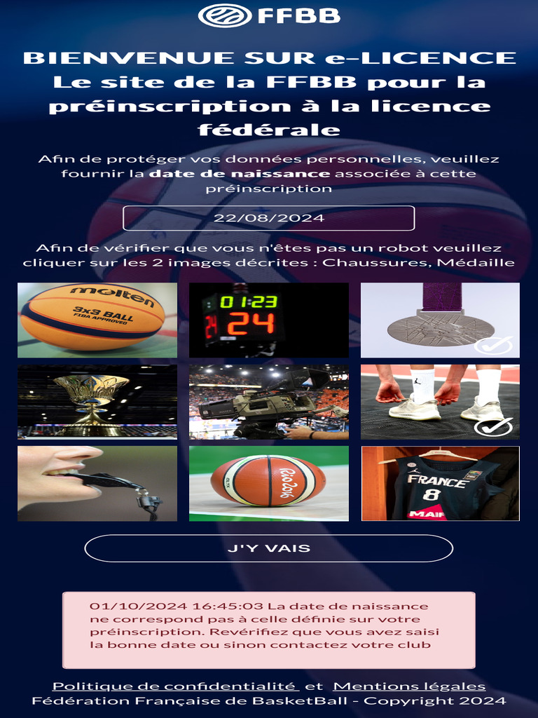 Préinscription à la licence FFBB en ligne | PDF