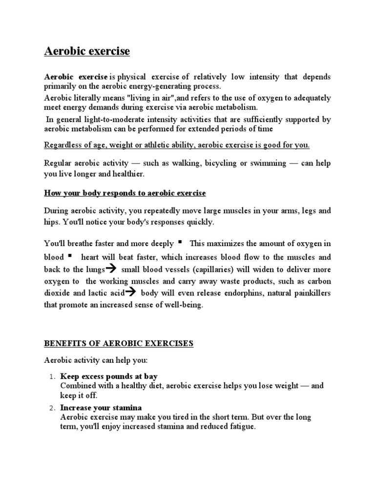 Importance of Aerobic Warm-Up and Cool-Down | PDF | Aerobic Exercise ...