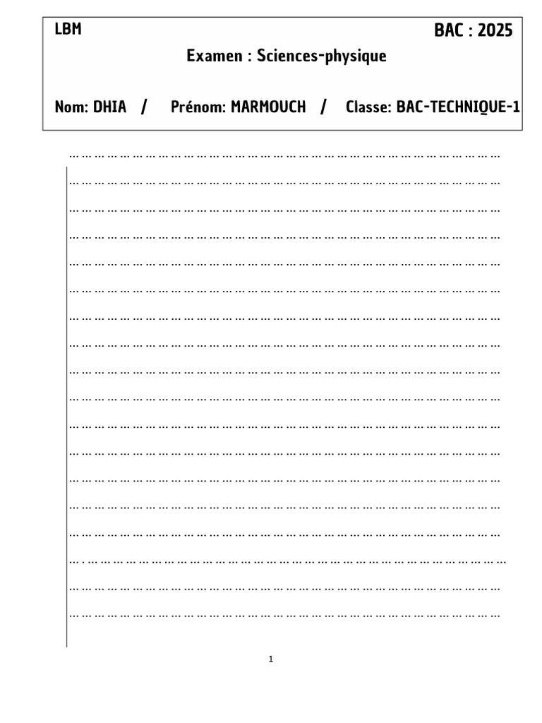 Feuille D Examen 1 PDF | PDF