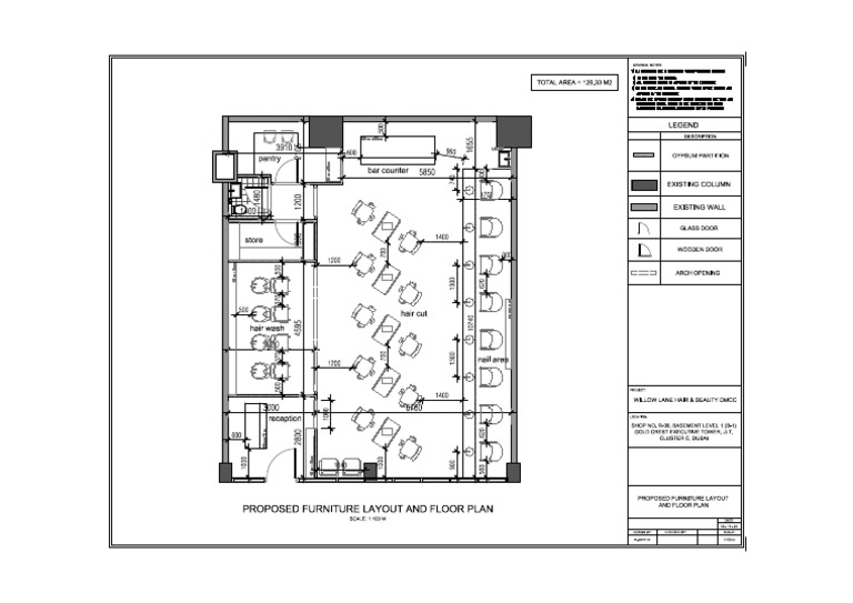Hair & Beauty Salon Floor Plan Layout | PDF | Architectural Design ...