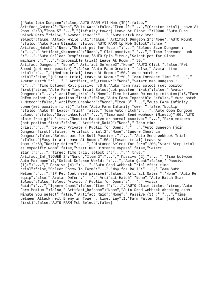 Dungeon Auto Farming Settings Guide | PDF | Video Games | Role Playing ...