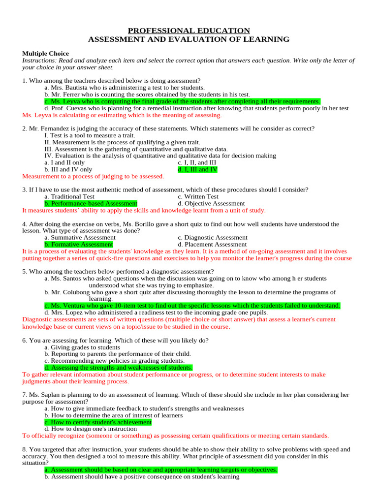 Assessment Strategies in Education | PDF | Educational Assessment ...
