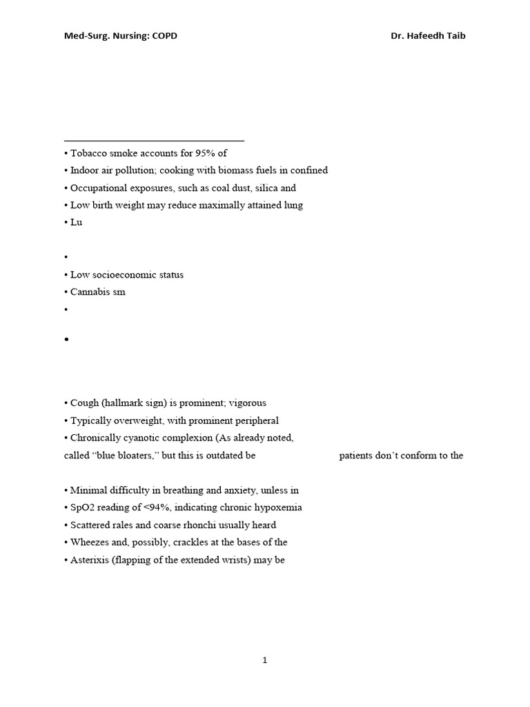 COPD Management and Nursing Care Guide | PDF | Chronic Obstructive ...