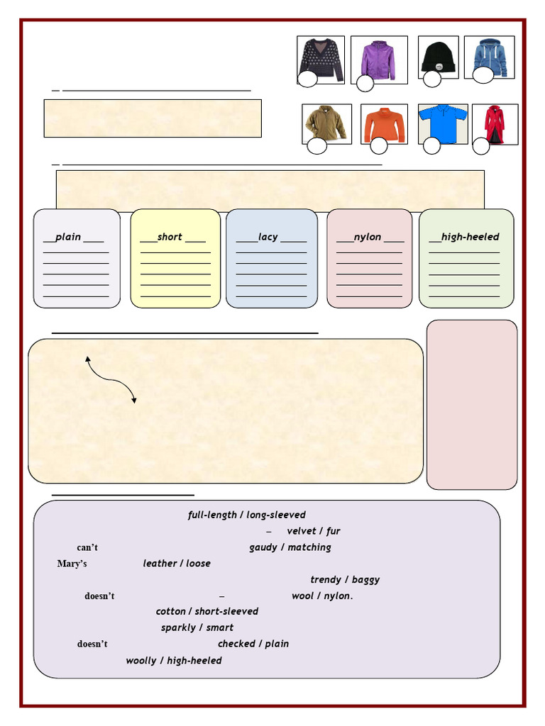 Fashion Vocabulary and Descriptions Guide | PDF | Clothing | Fashion