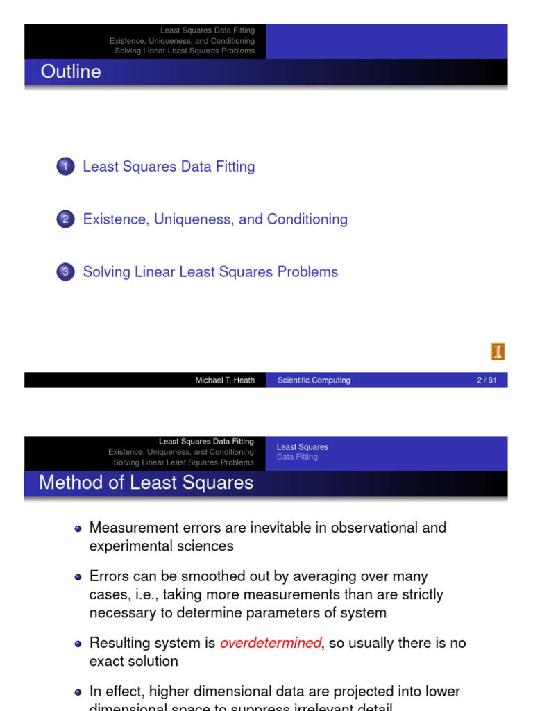 Linear Least Squares Data Fitting Guide | PDF | Least Squares | Matrix ...