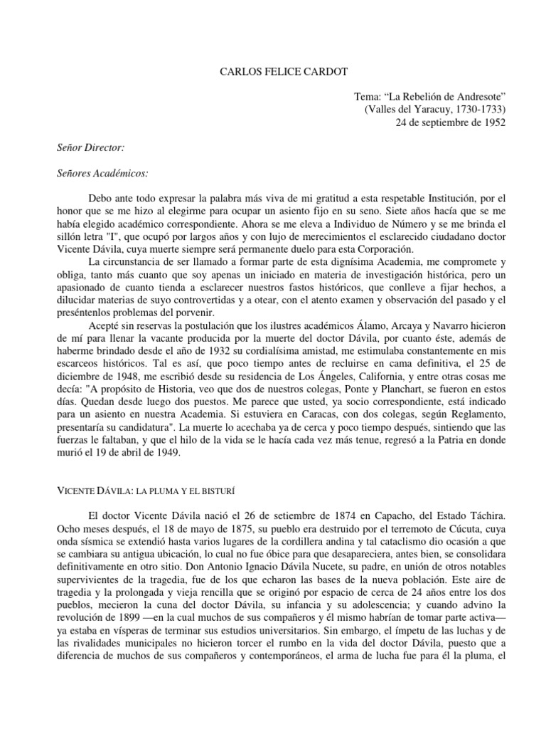 La Rebelión de Andresote (1730-1733) | PDF | Venezuela | España