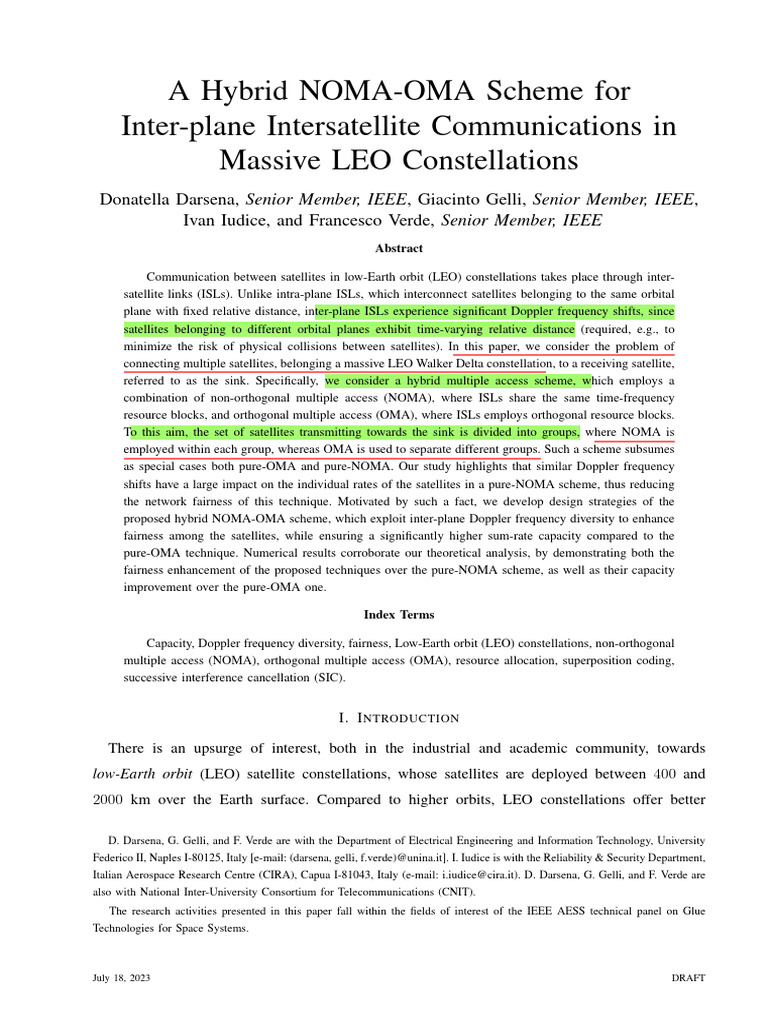 2023 A Hybrid NOMA-OMA Scheme for Inter-plane Intersatellite ...