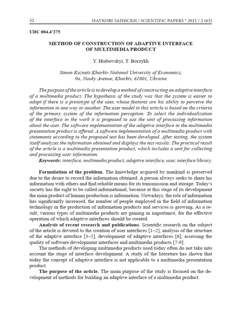 Adaptive Multimedia Interface Design | PDF | Perception | Menu (Computing)