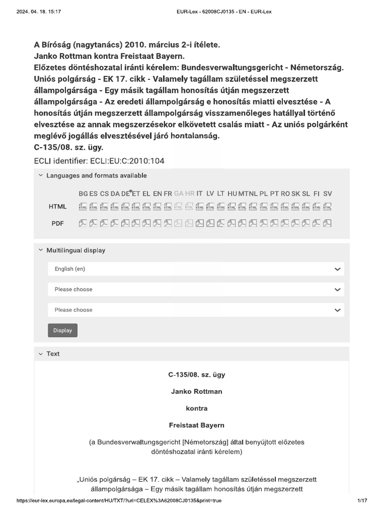 Jannko Rottmann Vs Feistaat Ügy | PDF