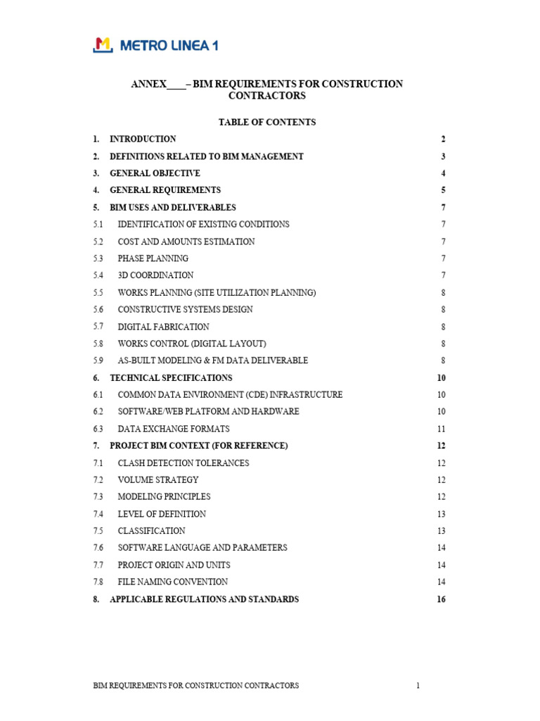 BIM Requirements for Contractors Guide | PDF | Building Information ...