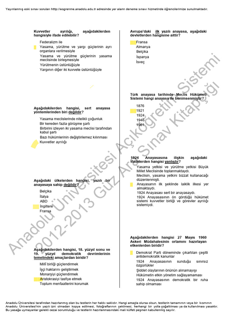 Retim Sistemi I: Anayasa Hukuku | PDF