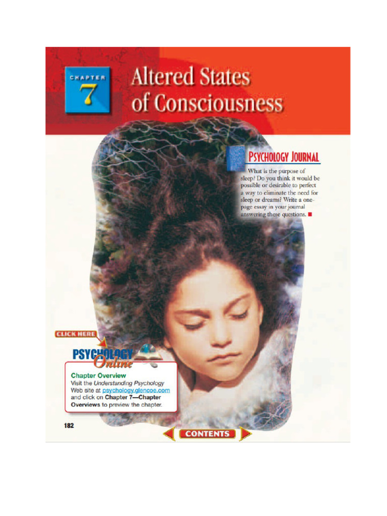 Chapter 7 Altered States of Consciousness Study Notes | PDF