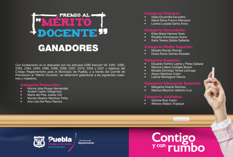 Ganadores del Mérito Docente Puebla | PDF