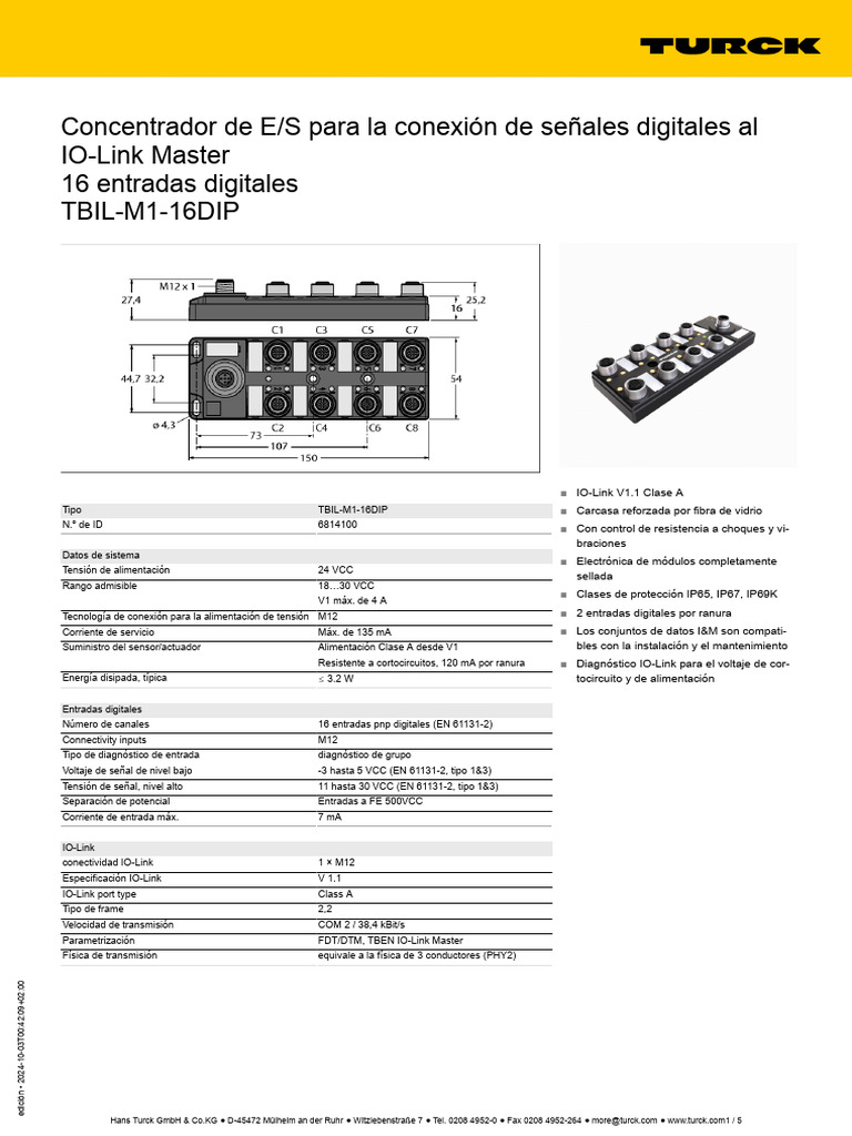 Concentrador E/S TBIL-M1-16DIP | PDF | Poco | Ingenieria Eléctrica