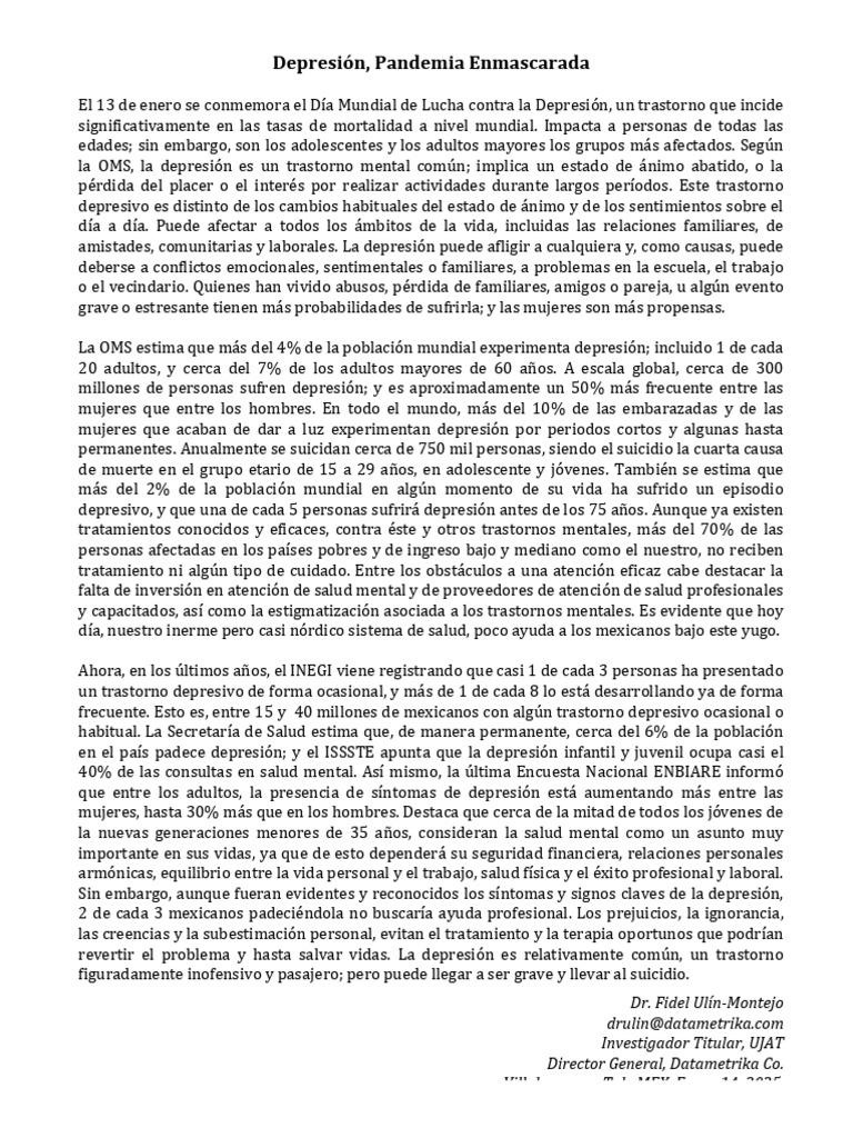 Tratamiento de la depresión en mayores | PDF | Trastorno depresivo ...