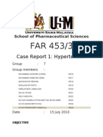 Case Report 1: Hypertension: School of Pharmaceutical Sciences