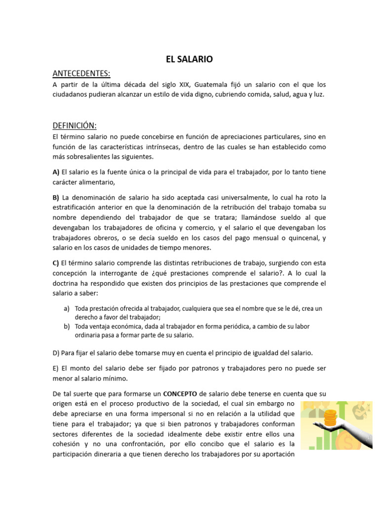 Concepto y Clasificación del Salario | PDF | Salario | Derecho laboral
