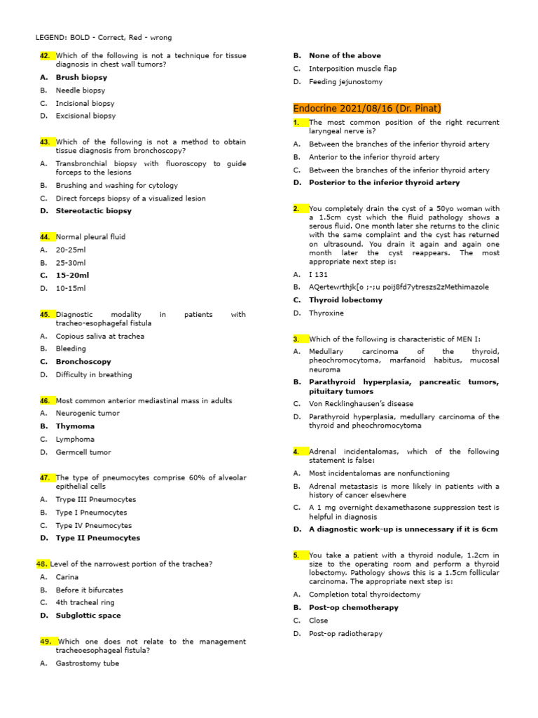 Endo H N 2021 Assessment Pdf Thyroid Parathyroid Gland