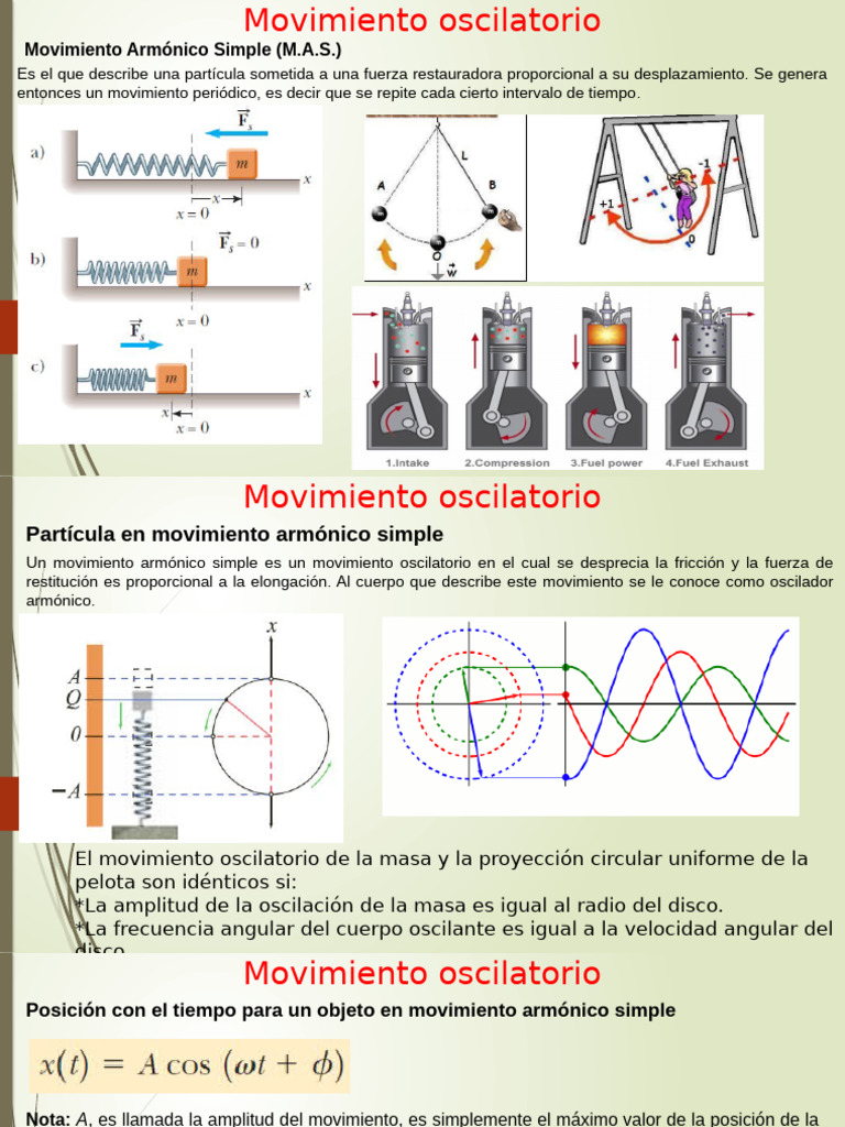 Movimiento Oscilatorio y Armónico Simple | PDF | Oscilación | Péndulo