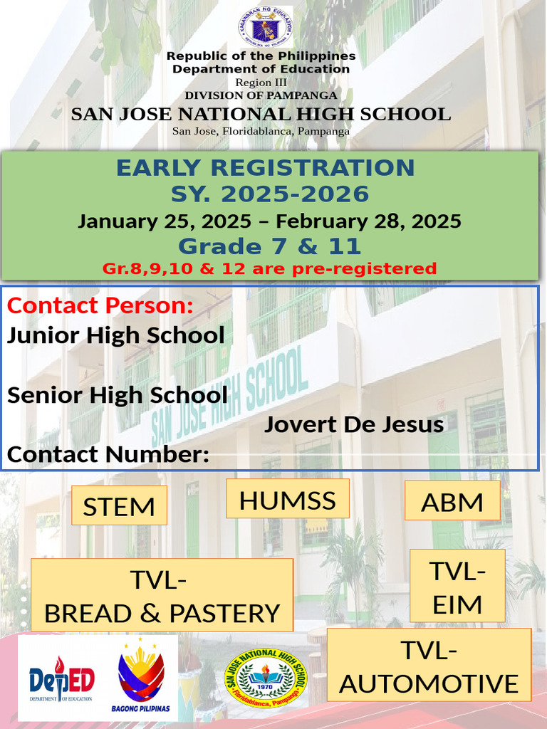 Early Registration for Grades 7 & 11 | PDF
