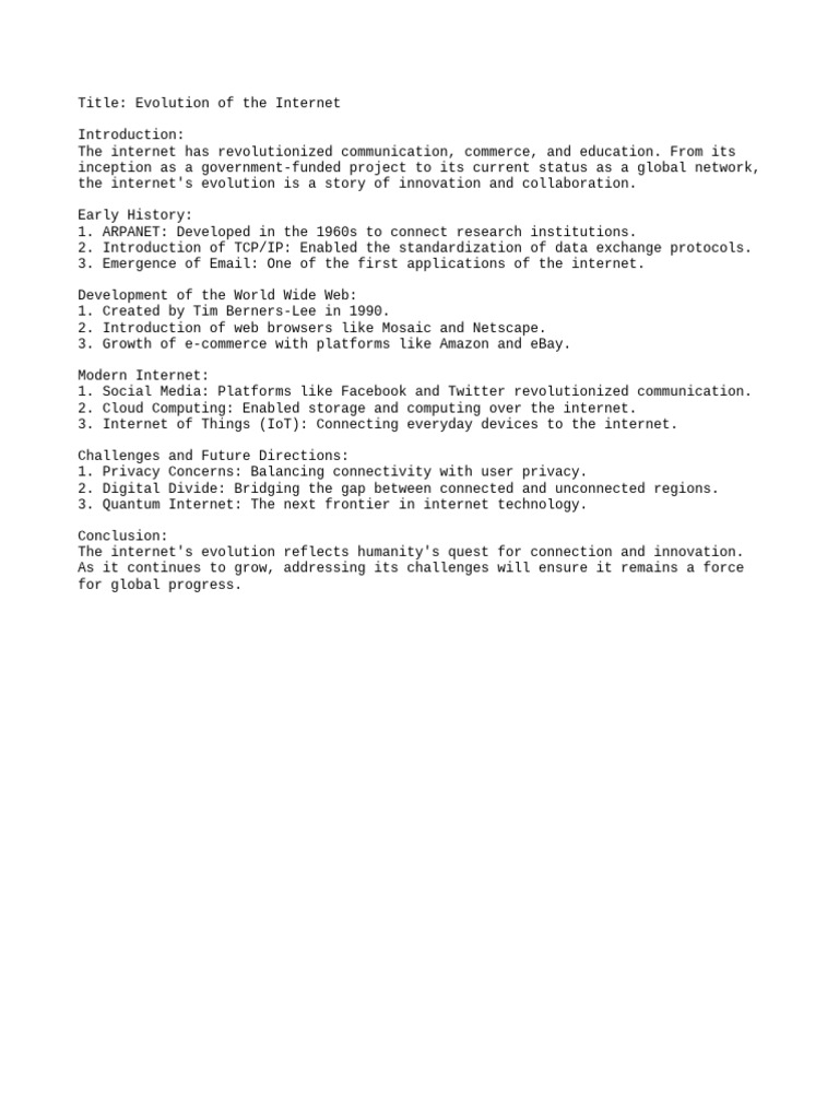 History and Future of the Internet | PDF