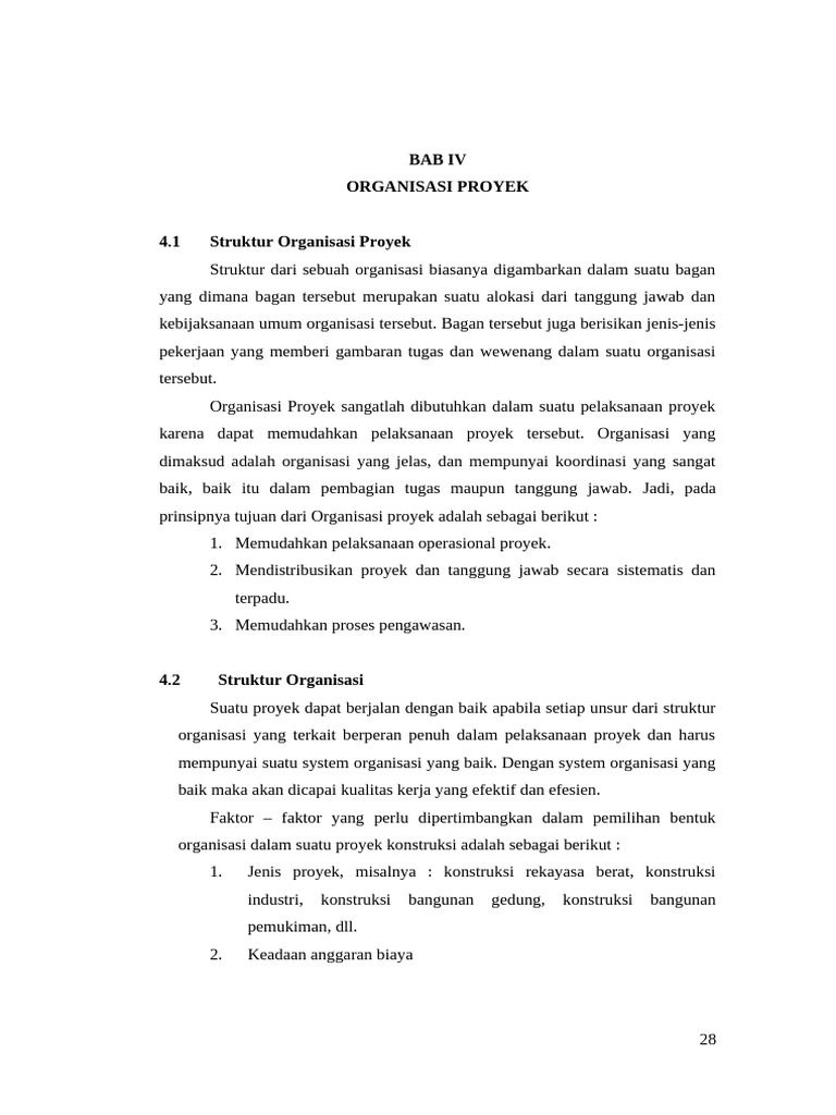 Struktur dan Organisasi Proyek Konstruksi | PDF