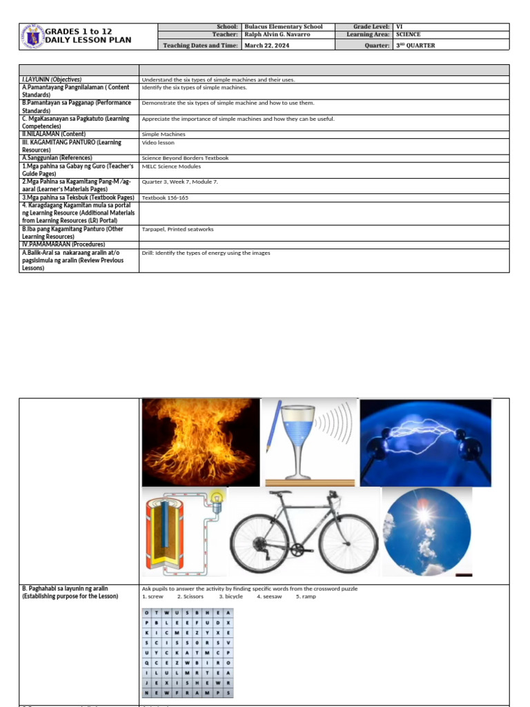 Grade 6 Science: Simple Machines Lesson | PDF | Machines | Mechanical ...