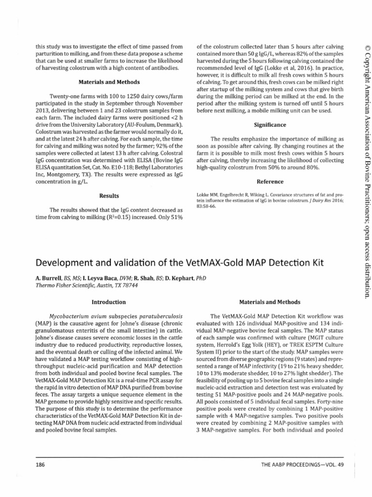 Development and Validation of The VetMAX-Gold MAP Detection Kit | PDF ...