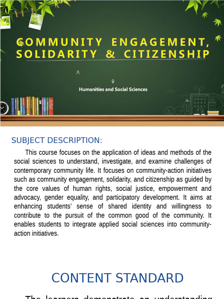 Community Action and Engagement Course | PDF | Community | Social Sciences