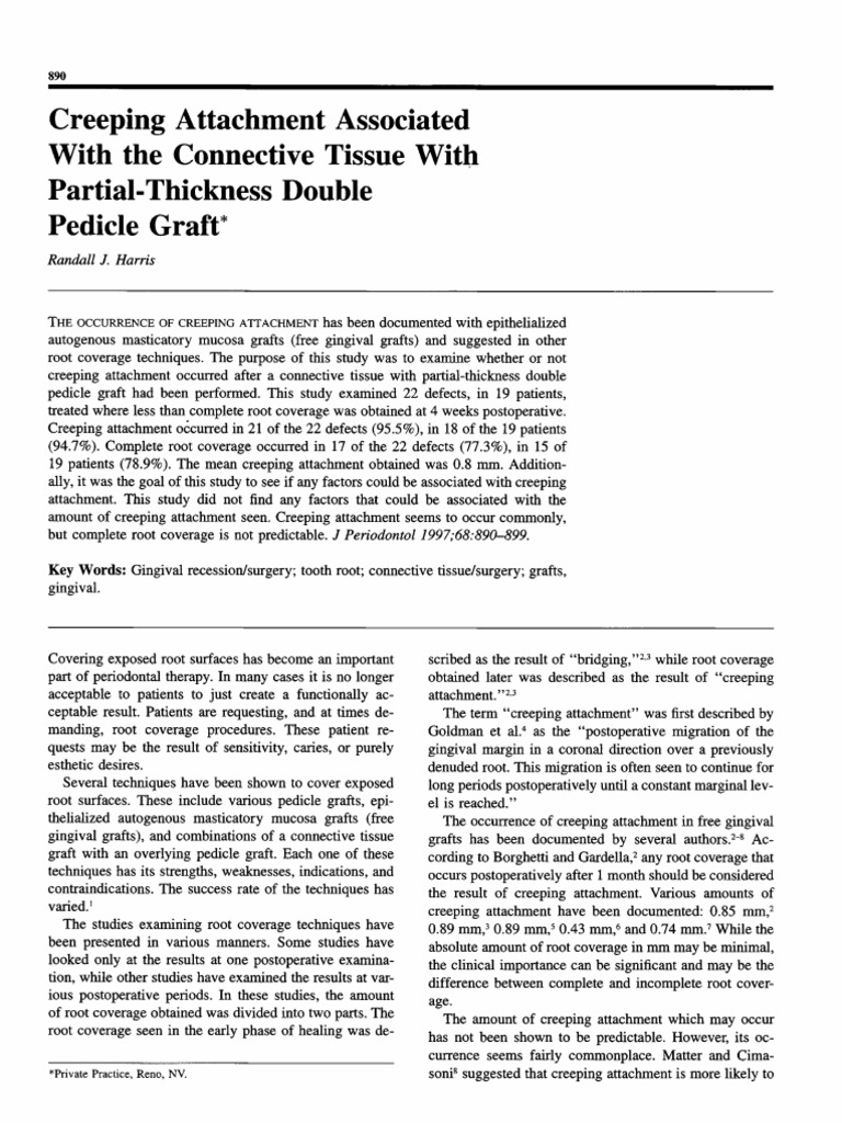 Creeping Attachment in Pedicle Grafts | PDF | Periodontology ...