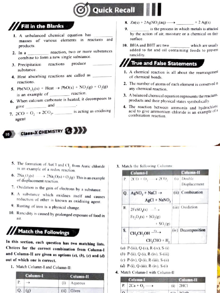 Chemical Reactions and Equations Guide | PDF | Redox | Chemical Reactions
