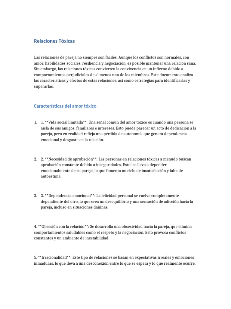 Cómo Identificar y Superar Relaciones Tóxicas | PDF | Las emociones ...