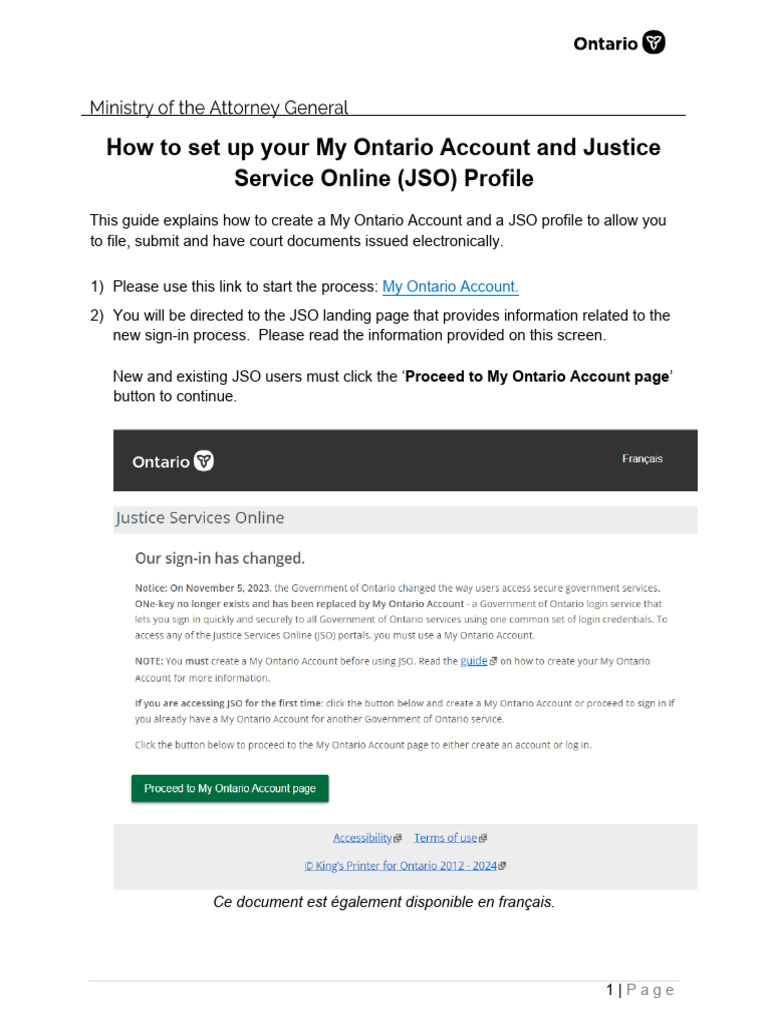 Set Up My Ontario Account & JSO Profile | PDF | World Wide Web ...