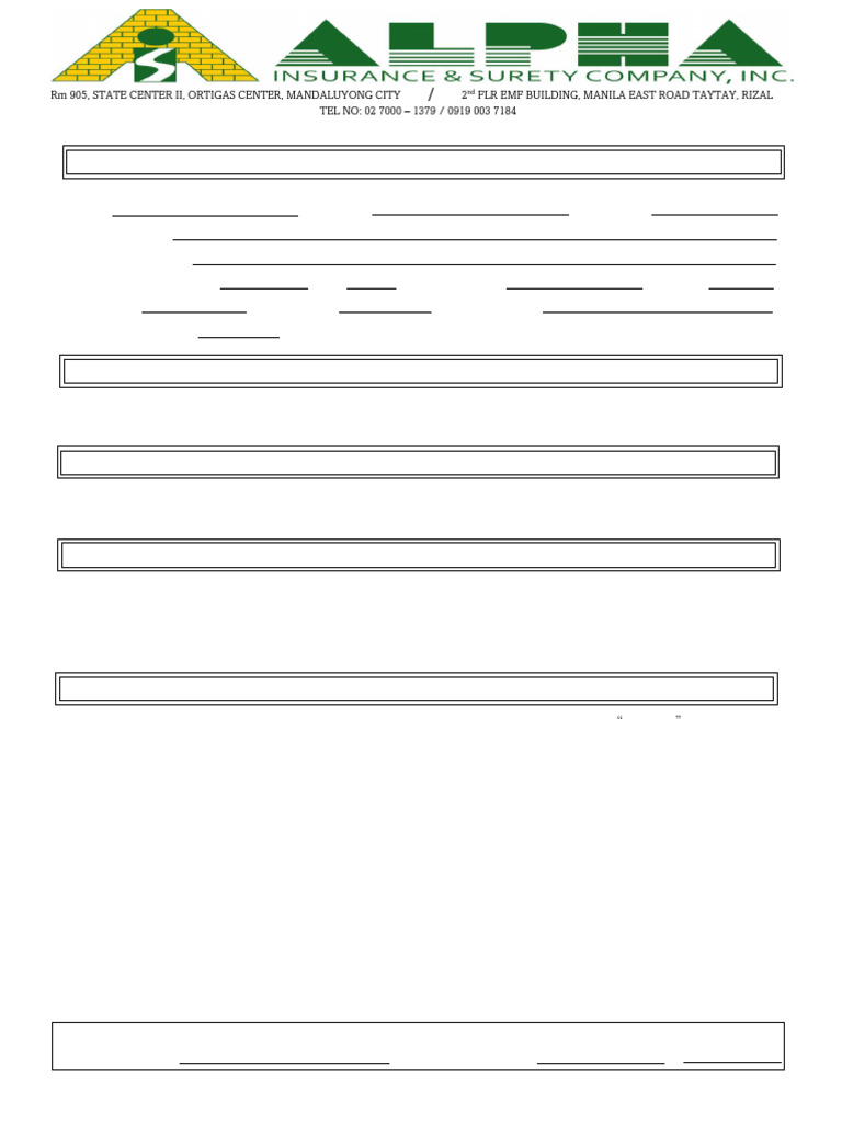 Alpha Insurance Application Form | PDF