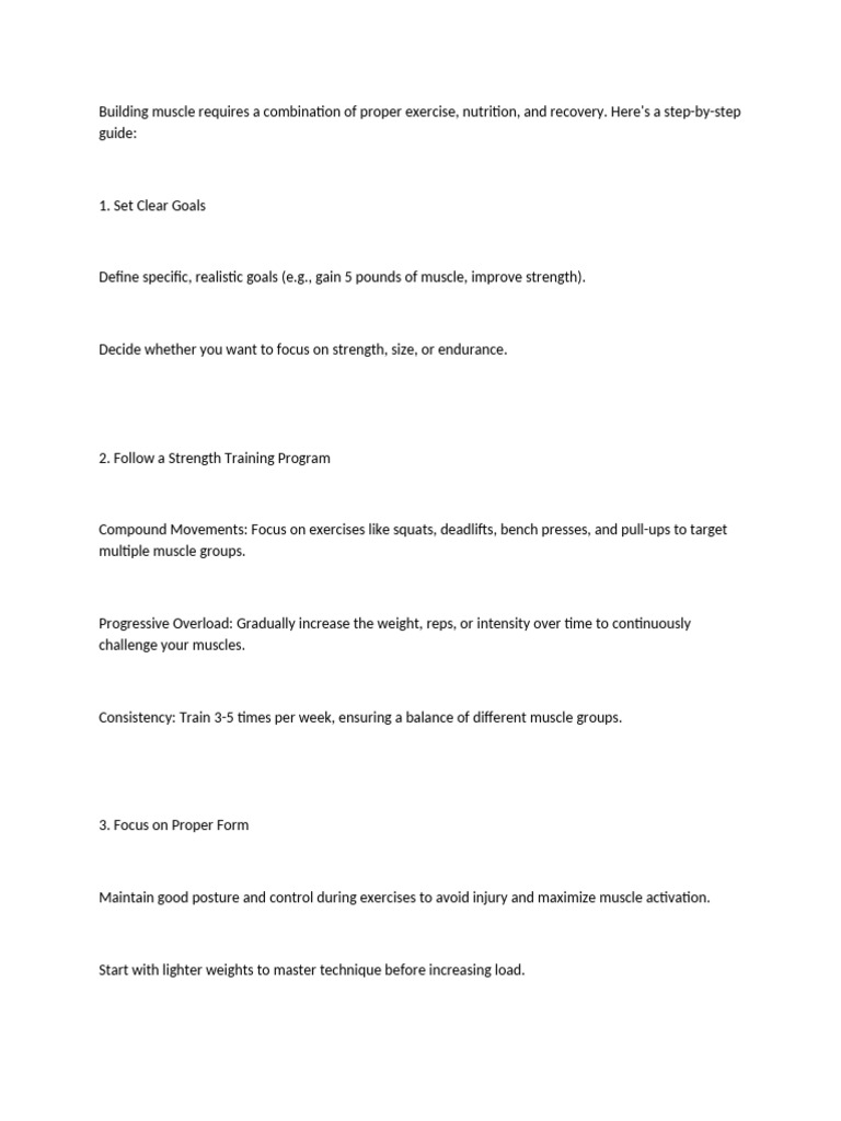 Step-by-Step Muscle Building Guide | PDF