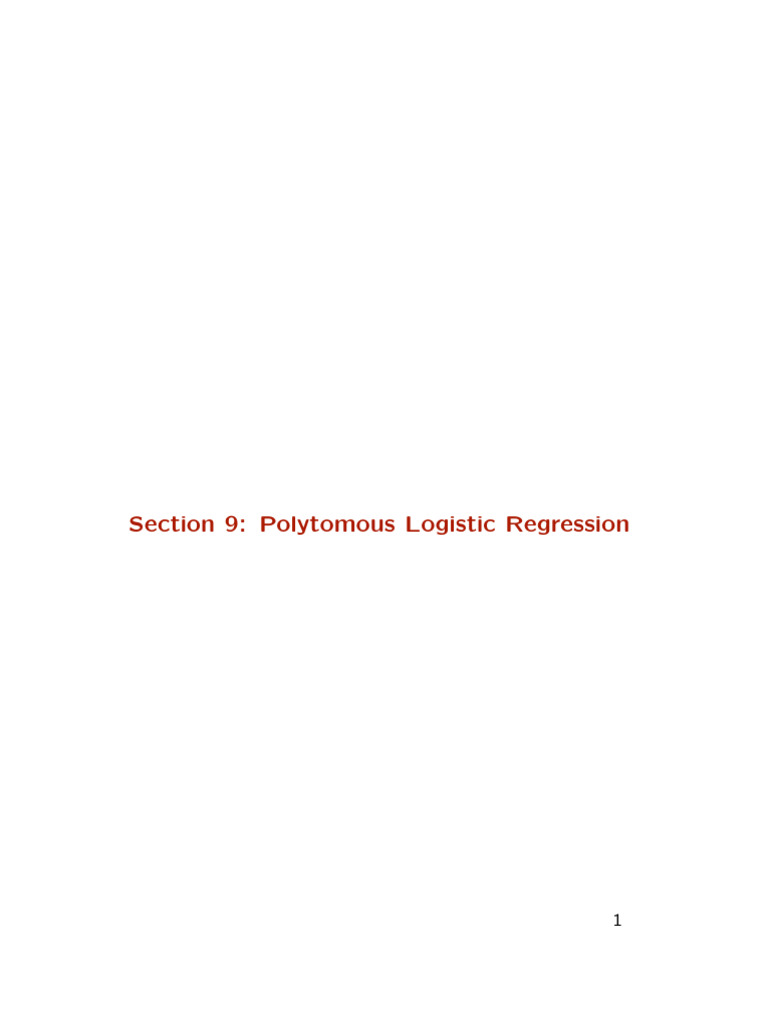 Polytomous Logistic Regression Explained | PDF | Logistic Regression ...