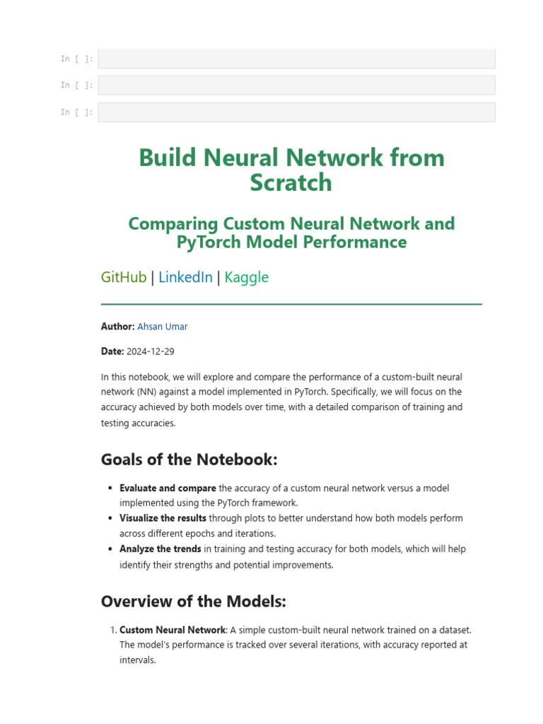 Custom NN vs PyTorch Model Accuracy | PDF | Applied Mathematics ...