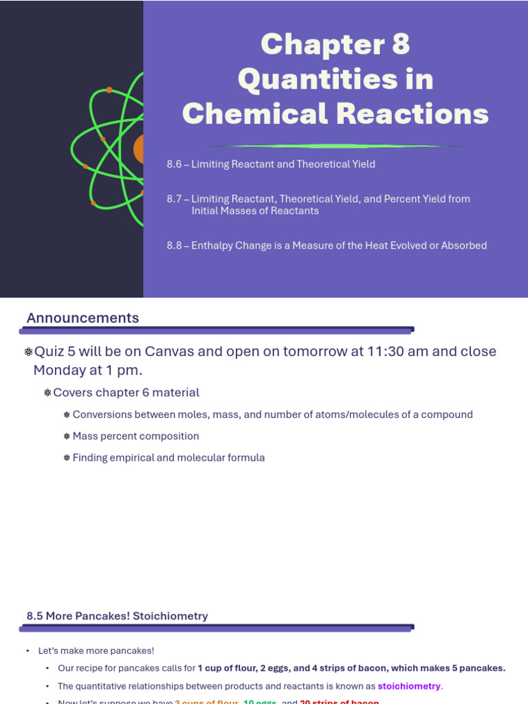 Chapter+8 +Quantities+in+Chemical+Reaction+8.4+ +8.6 | PDF ...