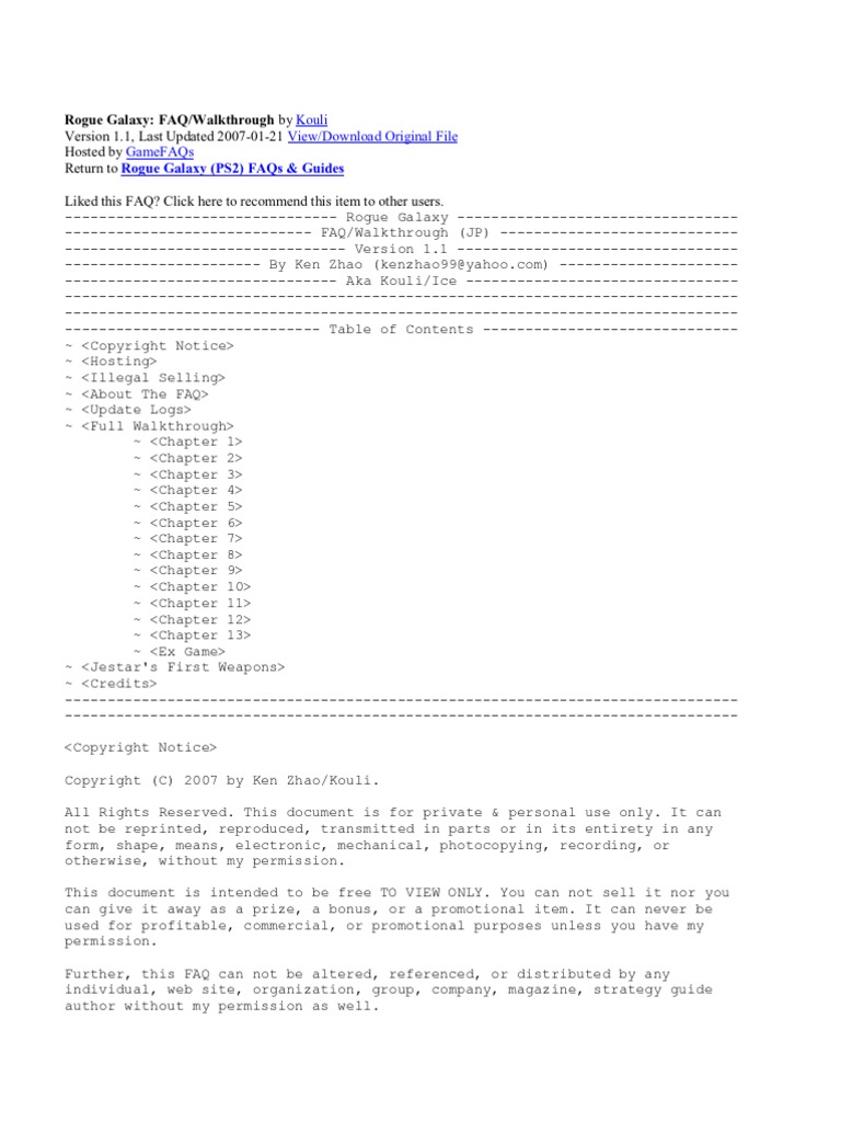 Rogue Galaxy | PDF | Strategy Guide | Copyright