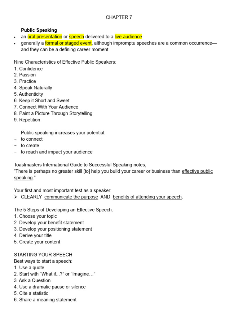 Chapter 7 11 | PDF | Public Speaking | Idea