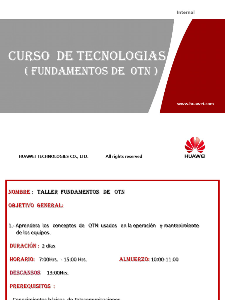 Curso Fundamentos OTN Huawei | PDF | Informática | Telecomunicaciones