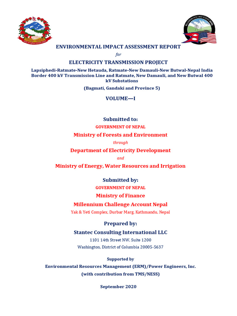EIA MCA-Nepal Compr 1608788451 | PDF | Environmental Impact