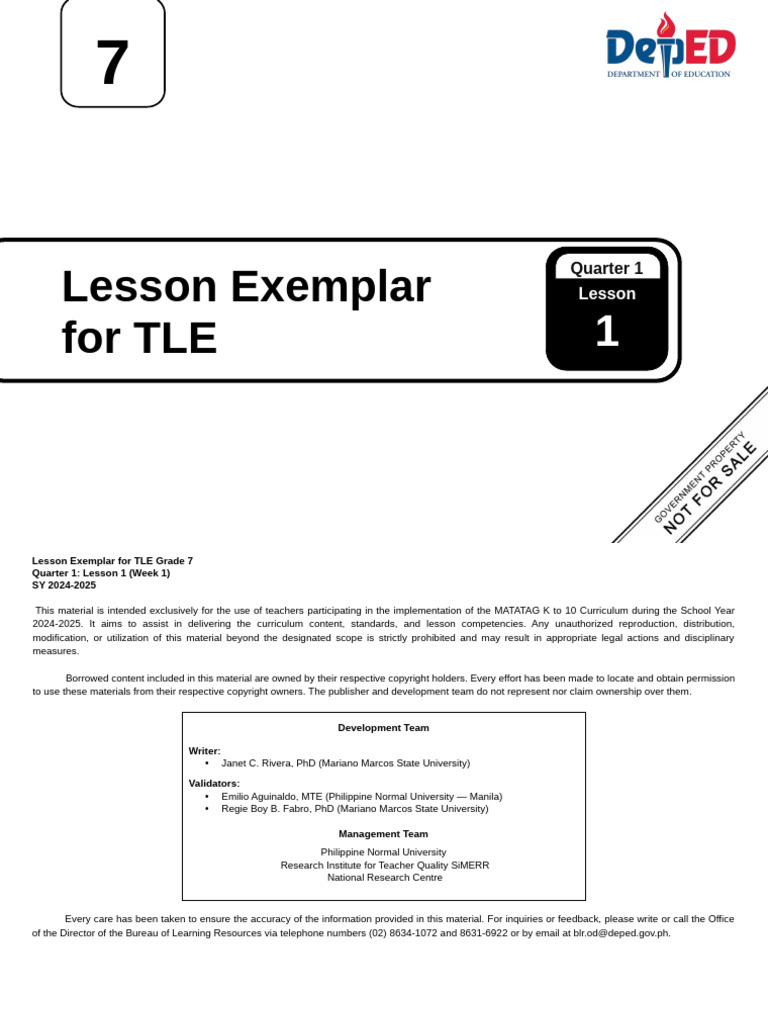 Q1 - LE - TLE 7 - Lesson 1 - Week 1 | PDF | Security | Computer Security