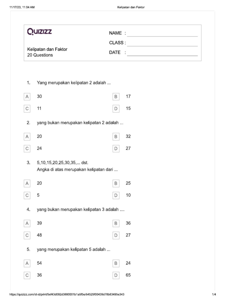 Kelipatan Faktor | PDF