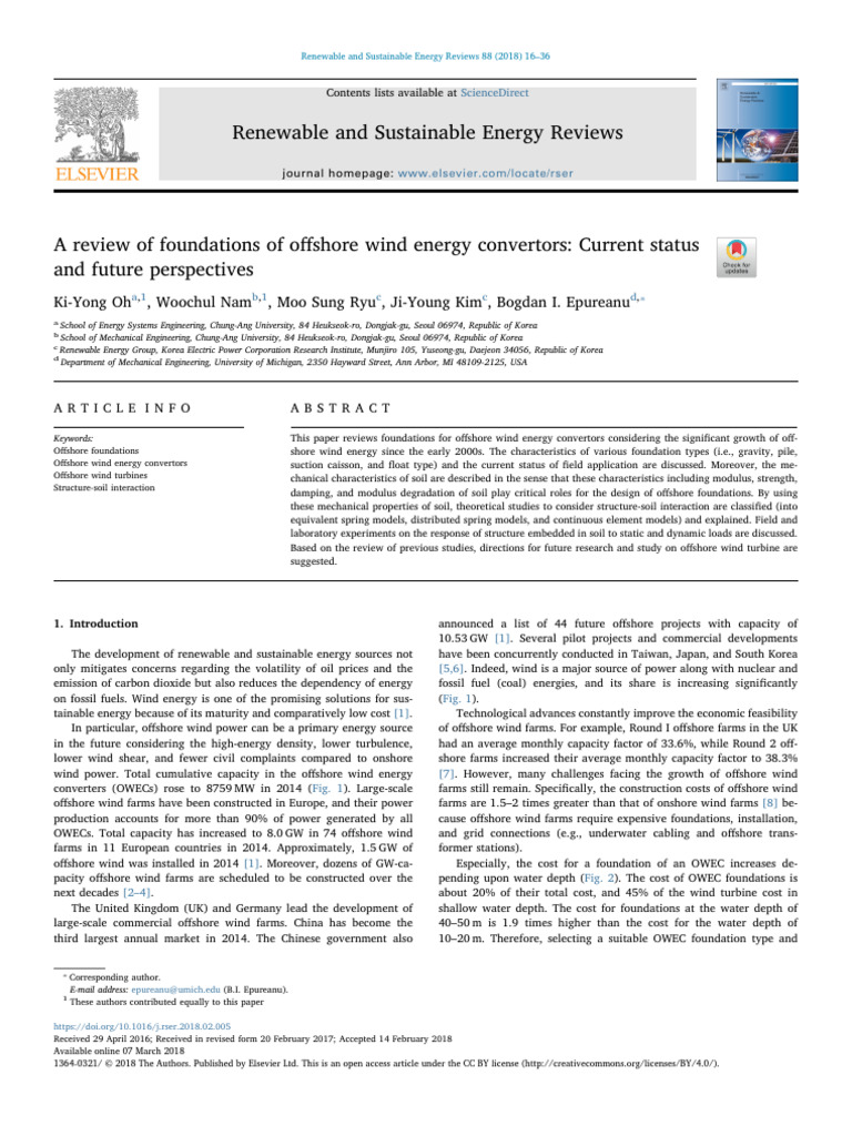 Oh - Ki - Yong (2018) - A Review of Foundations of Offshore Wind Energy ...
